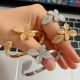 Butterfly set bangle with ring