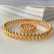 Metal rivet set bangle with ring