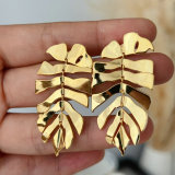 Metal leaf earrings