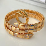 Pave snake bangle set with ring