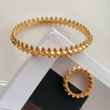 Metal rivet set bangle with ring