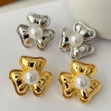 Metal flower earrings