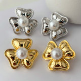 Metal flower earrings