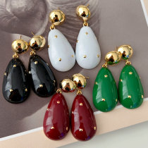Star enamel drop earrings