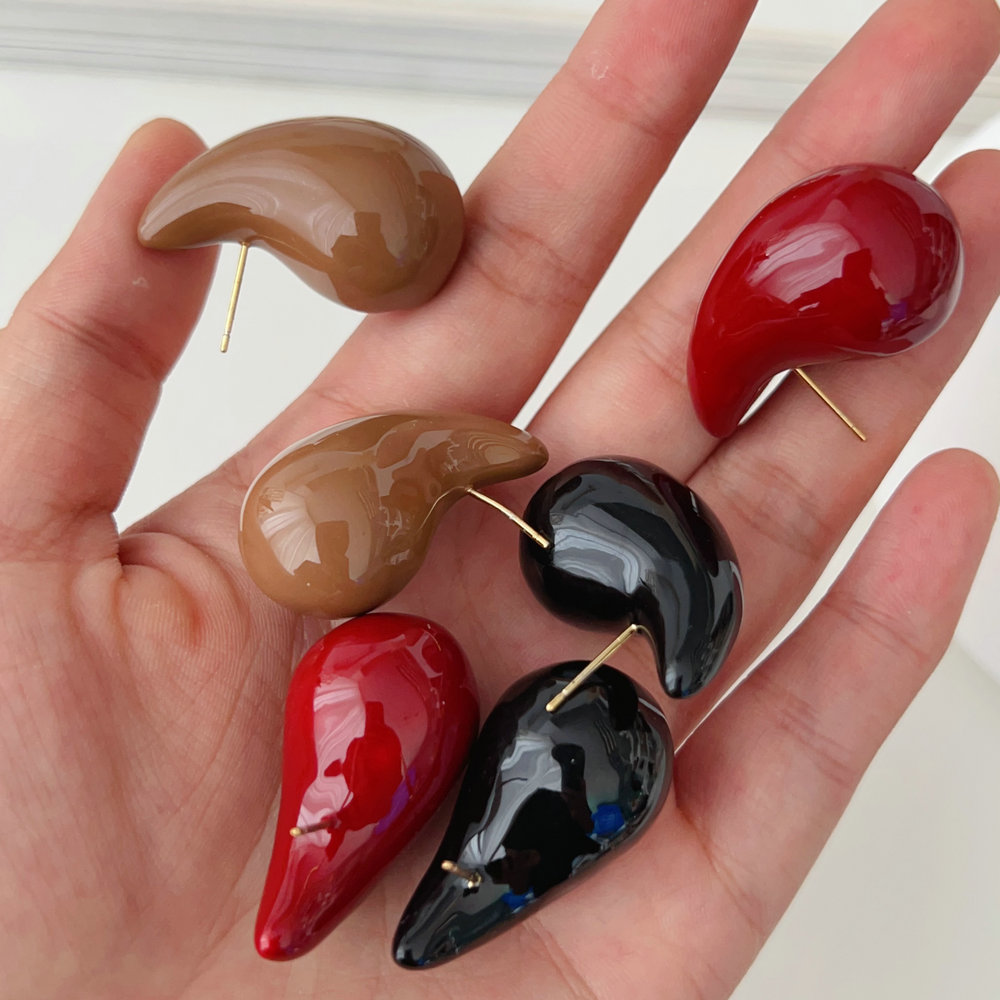Enamel bottle earrings