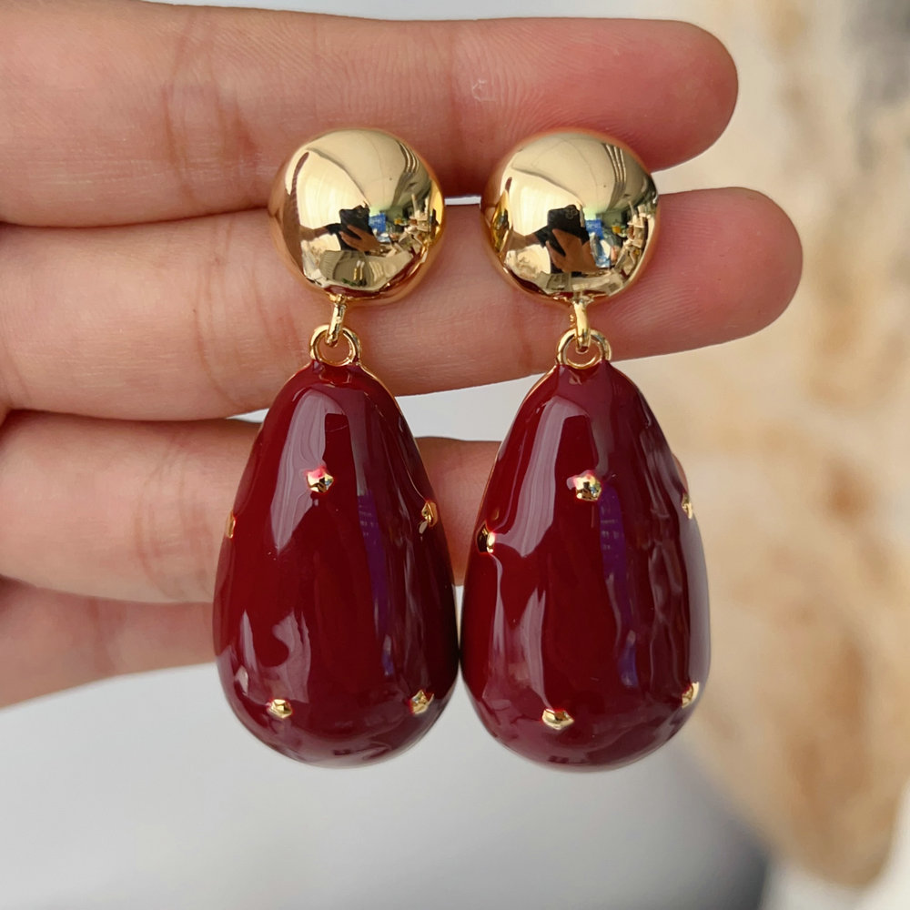 Star enamel drop earrings