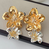 Metal flower earrings