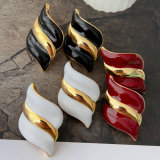 Enamel s shape earrings