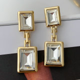 Square crystal earrings