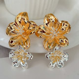 Metal flower earrings