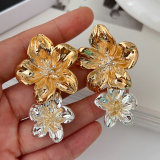 Metal flower earrings