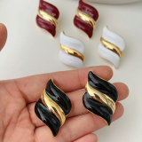 Enamel s shape earrings