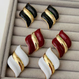 Enamel s shape earrings