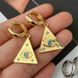 Eye charm drop earrings