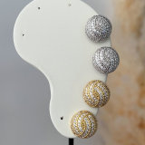 Pave round earrings
