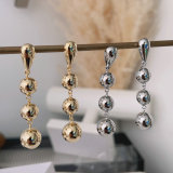 Long ball drop earrings