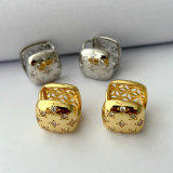 Pave star square earrings