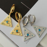 Eye charm drop earrings
