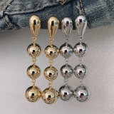 Long ball drop earrings