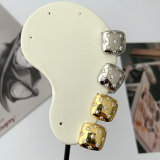 Pave star square earrings