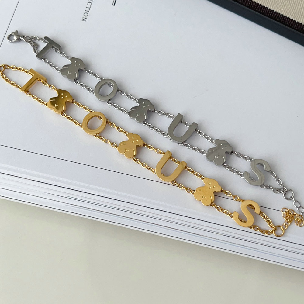 Stainless tous bear bracelet