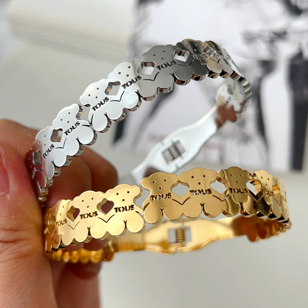 Stainless steel Tous bear bangle