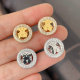 Pave zircon tous bear earrings