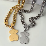 Stainless tous bear necklace