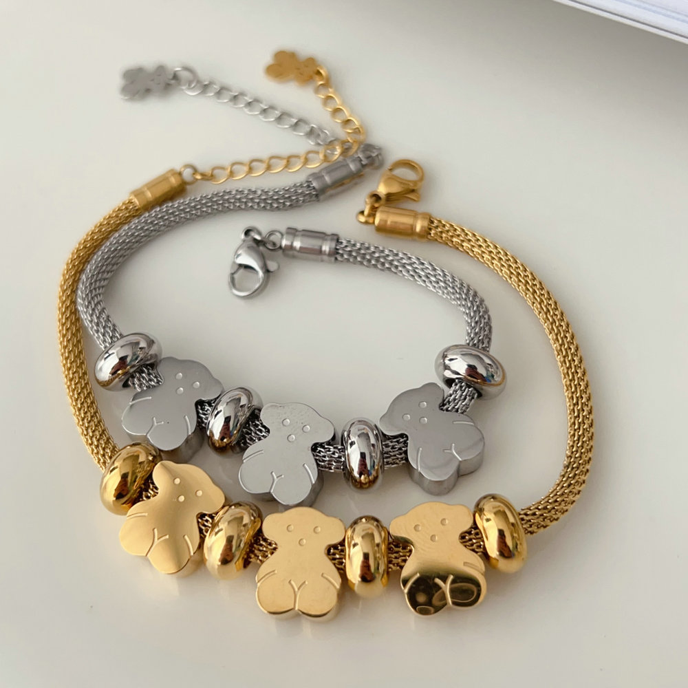 Stainless steel Tous bear bracelet