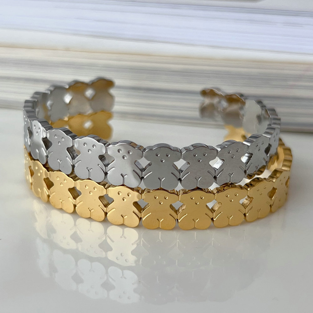 Stainless steel Tous bear bangle