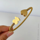Stainless steel Tous bear bangle