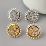 Pearl tory burch earrings