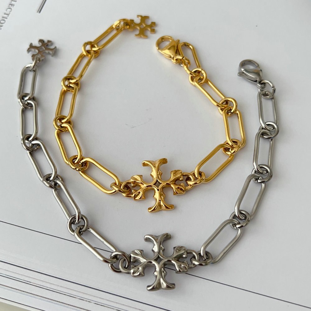 Stainless steel tory burch bracelet