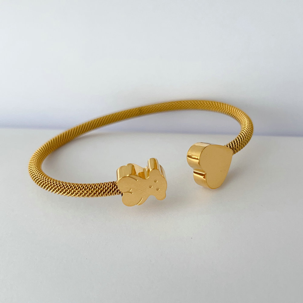 Stainless steel Tous bear bangle