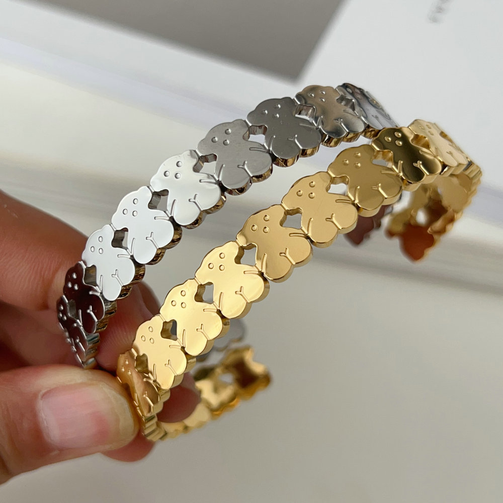 Stainless steel Tous bear bangle