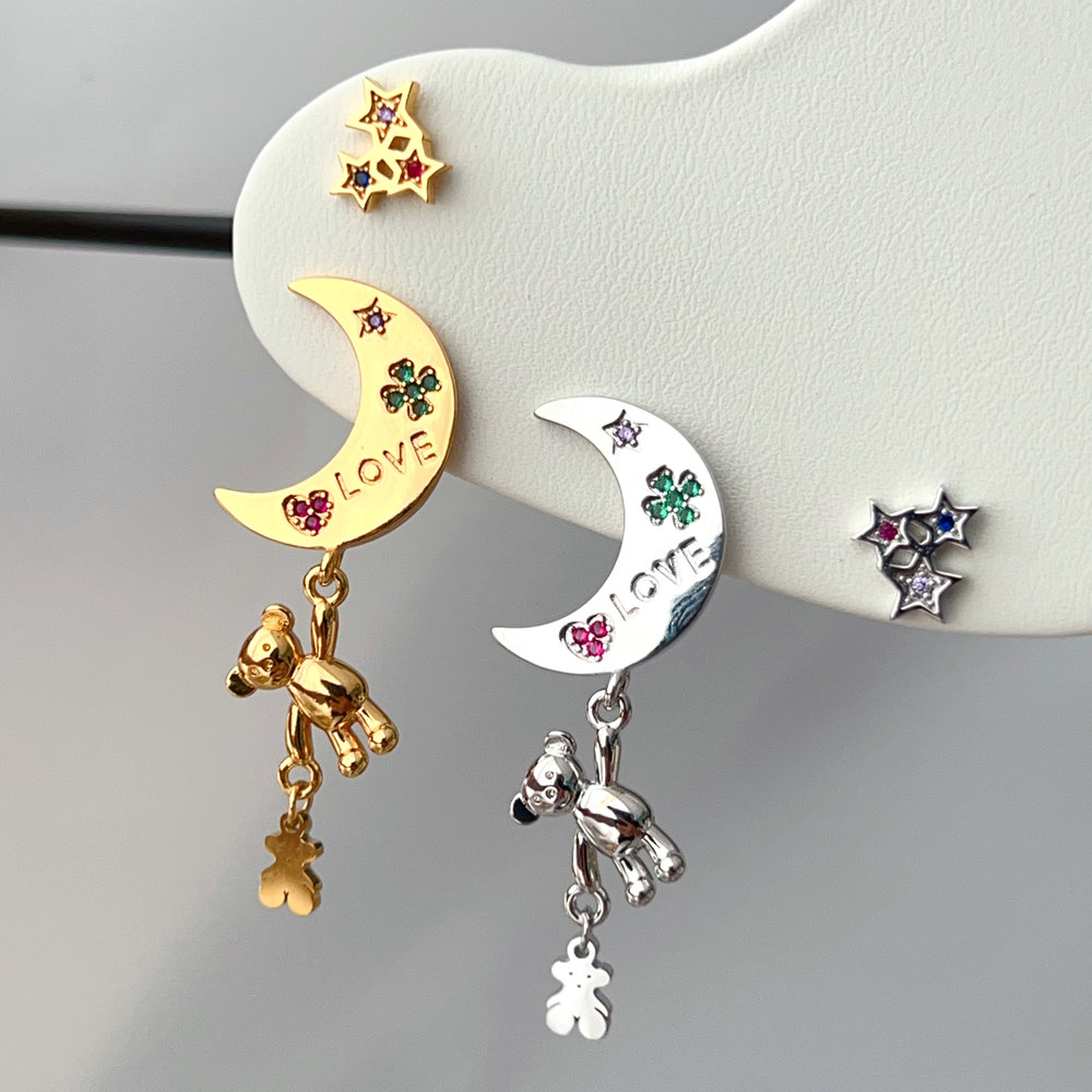 Stainless steel tous bear earrings AB model
