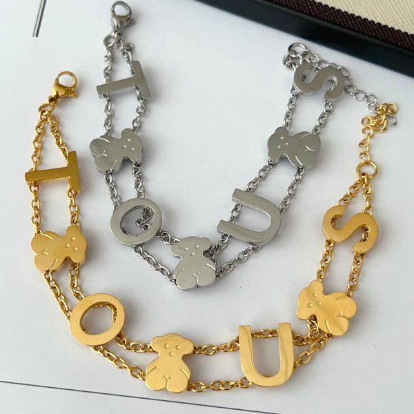 Stainless tous bear bracelet