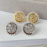 Pearl tory burch earrings