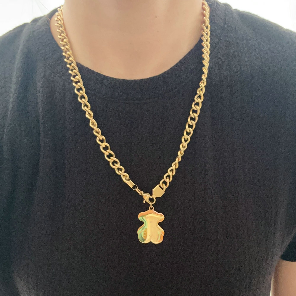 Stainless tous bear necklace