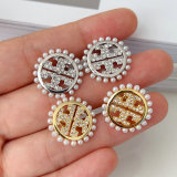 Pearl tory burch earrings