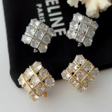 Pave square earrings