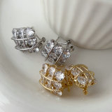 Pave square earrings