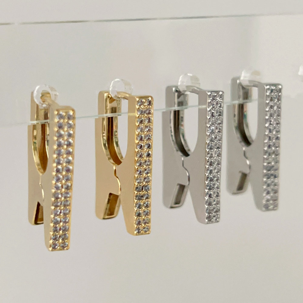 Pave fashion earrings