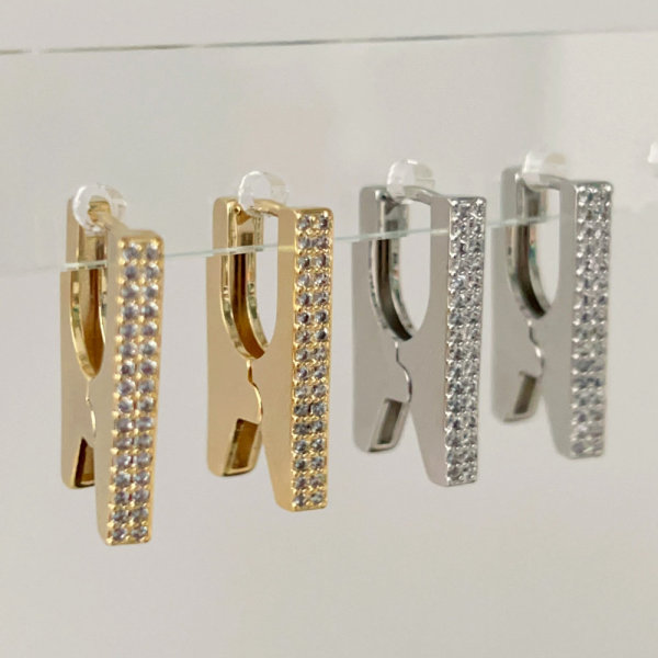 Pave fashion earrings
