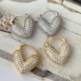 Triangle pave zircon earrings
