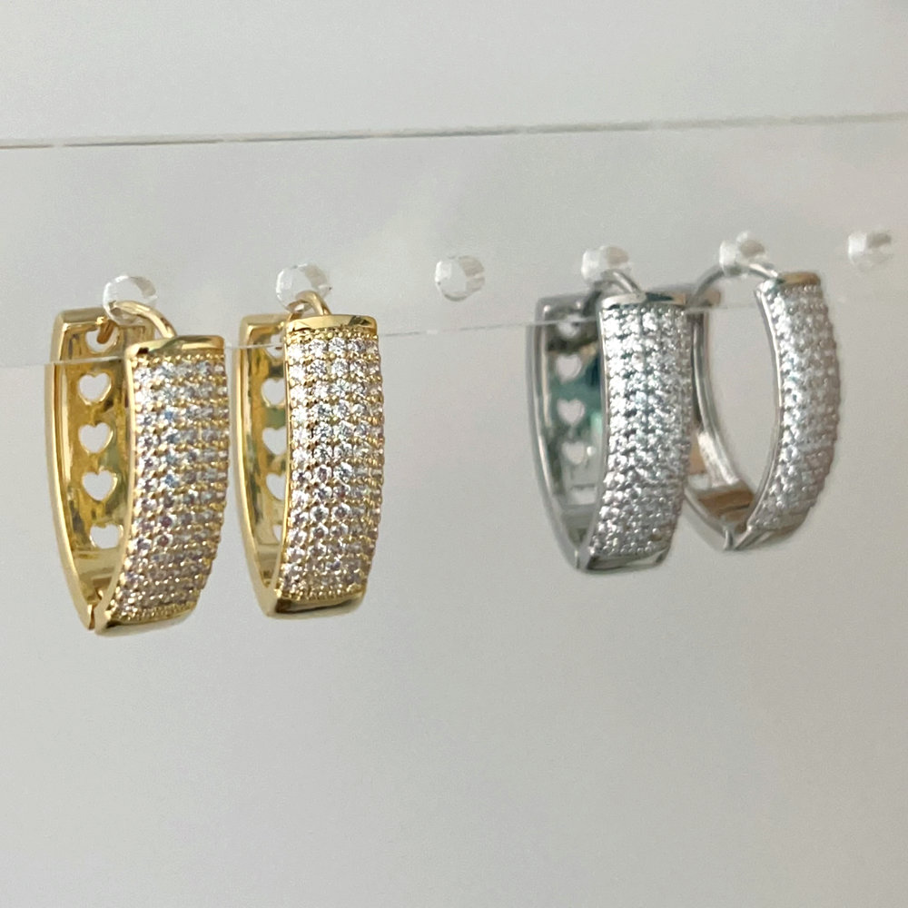 Triangle pave zircon earrings