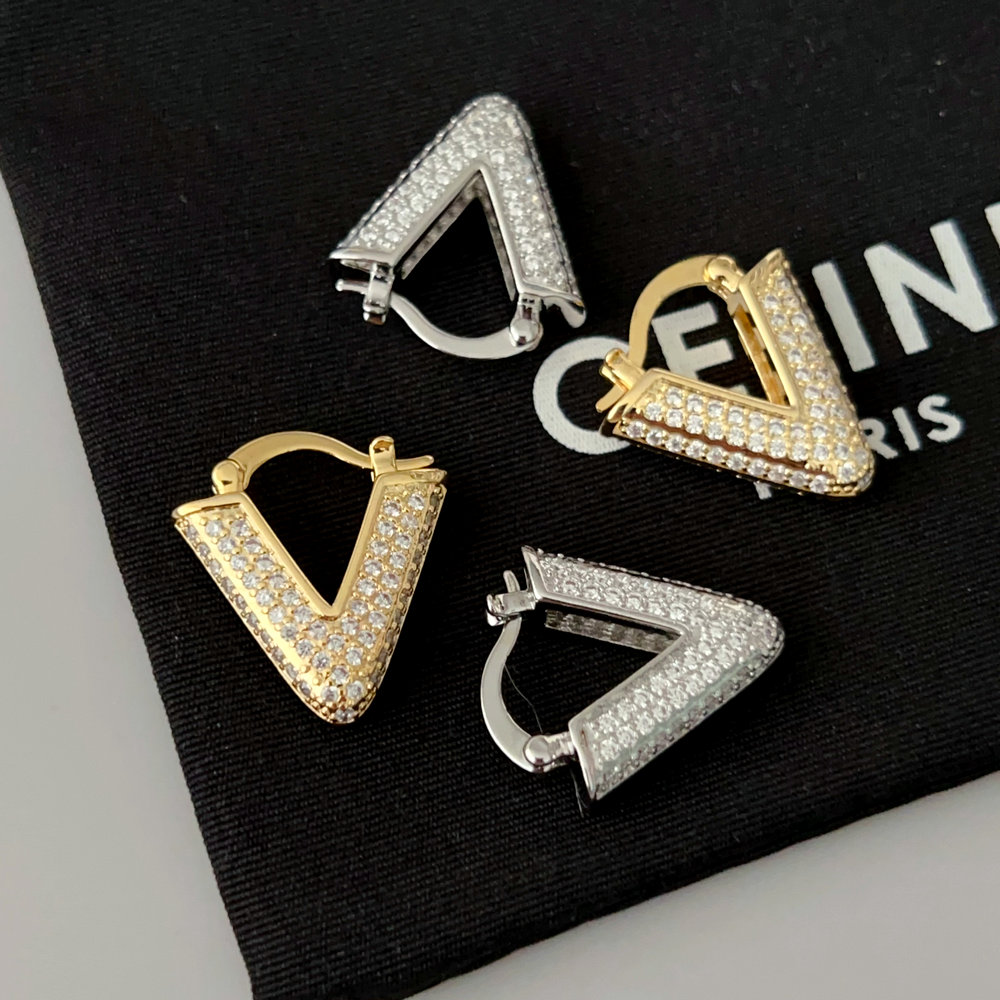 Triangle pave zircon earrings