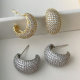 Pave zircon moon hoop