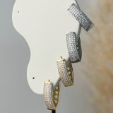 Triangle pave zircon earrings