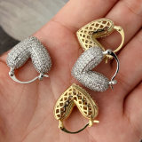 Triangle pave zircon earrings